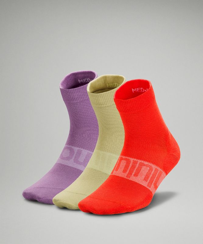 Calcetines Lululemon Daily Stride Mid Crew Sock 3 Pack Box Set Mujer Rojos Verdes Morados | 81639-YGAK