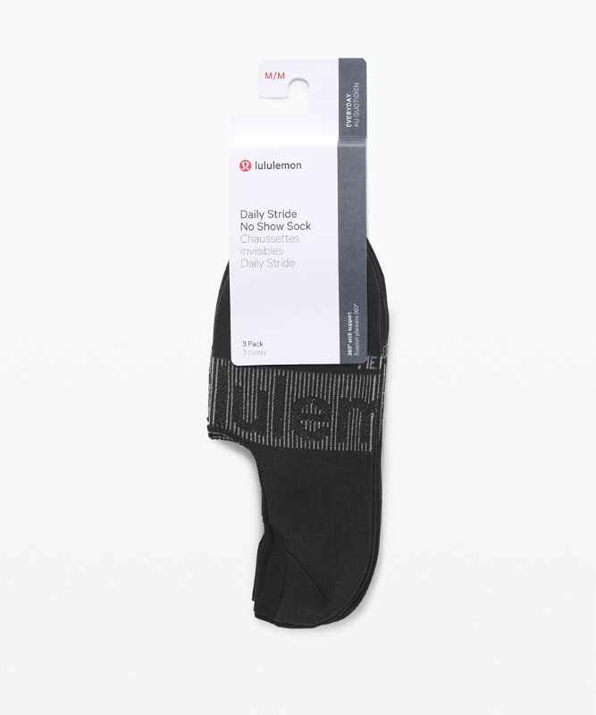 Calcetines Lululemon Daily Stride No Show Sock 3 Pack Mujer Negros | 48563-RXOM