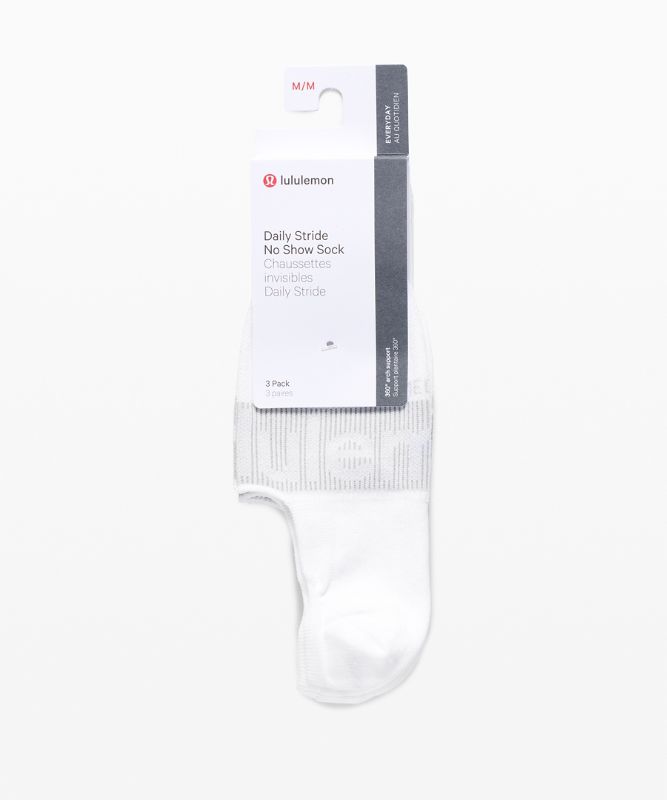 Calcetines Lululemon Daily Stride No Show Sock 3 Pack Mujer Blancos Blancos Blancos | 98372-JHDS