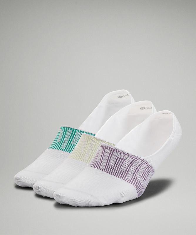 Calcetines Lululemon Daily Stride No Show Sock 3P Mujer Blancos Verdes Verdes | 90462-DNEF