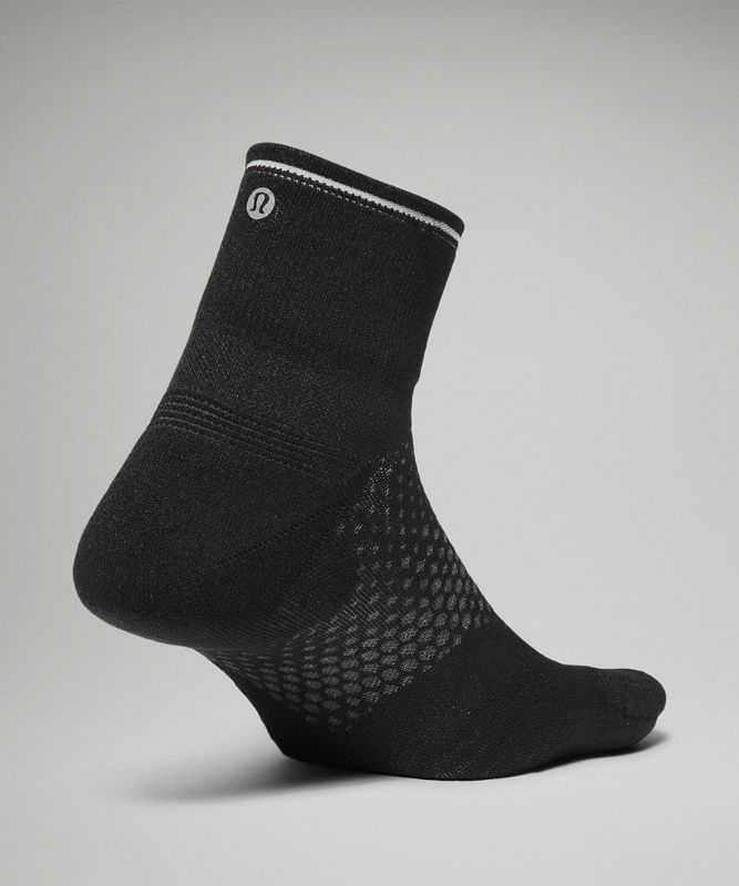 Calcetines Lululemon MacroPillow Ankle Running Sock Medium Cushioning Mujer Negros | 09654-QMWC