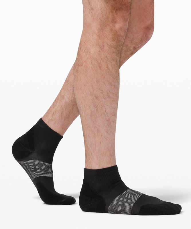 Calcetines Lululemon Power Stride Ankle Sock Hombre Negros | 39582-KIPL