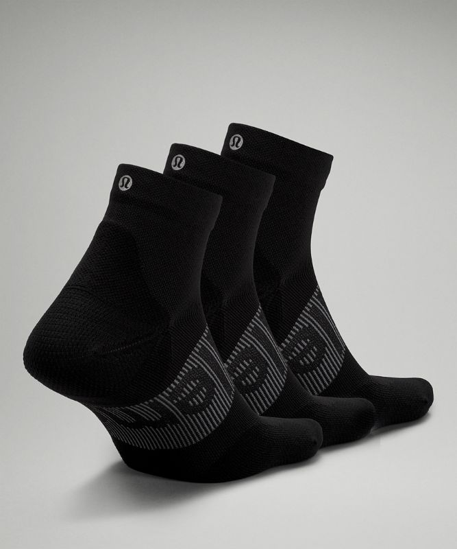 Calcetines Lululemon Power Stride Ankle Sock 3 Pack Hombre Negros | 83519-ZKOX