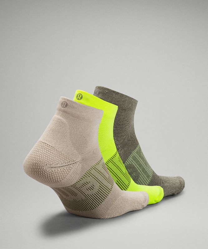 Calcetines Lululemon Power Stride Ankle Sock 3P Hombre Beige Amarillos Verde Oliva | 05643-TOXQ