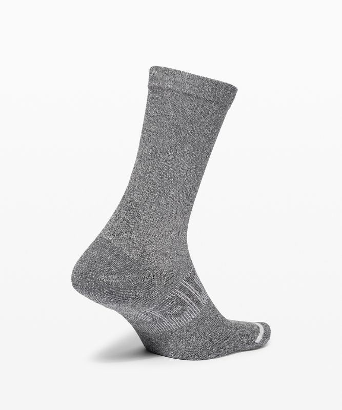 Calcetines Lululemon Power Stride Crew Sock Hombre Grises Oscuro | 58194-UEQJ