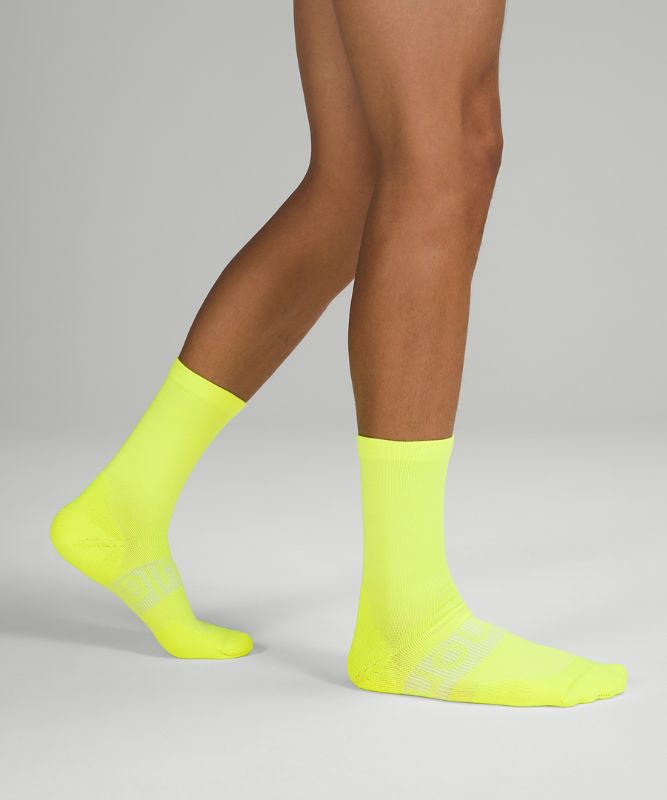 Calcetines Lululemon Power Stride Crew Sock Hombre Amarillos | 63597-BNTZ