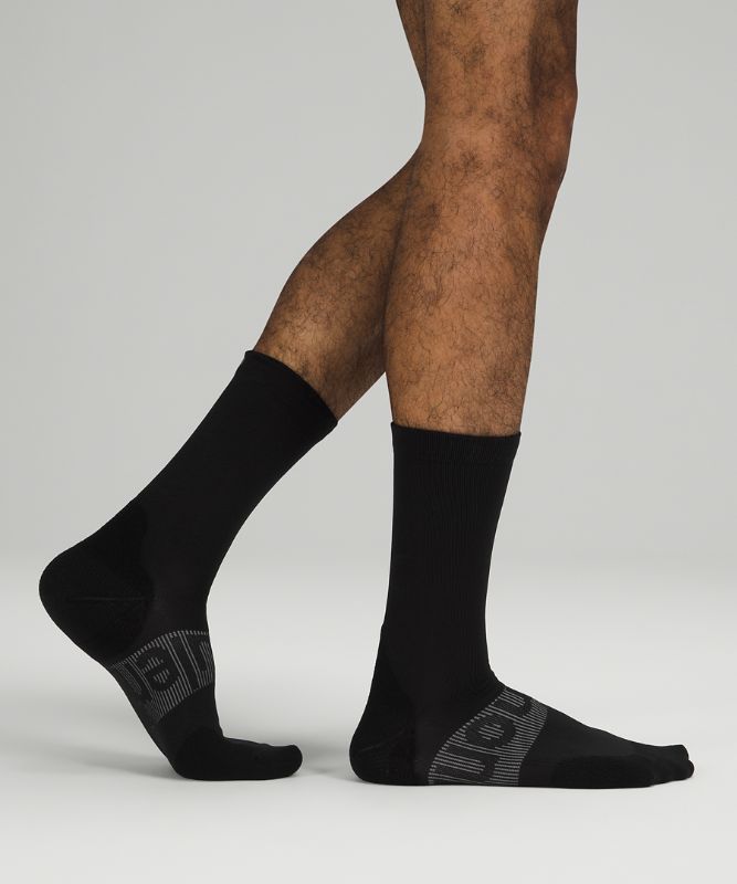 Calcetines Lululemon Power Stride Crew Sock 2 Pack Hombre Negros | 59632-EUOW