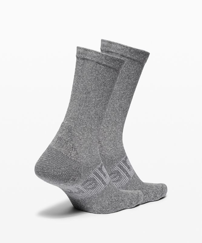 Calcetines Lululemon Power Stride Crew Sock 2 Pack Hombre Grises Oscuro | 21074-GJCW