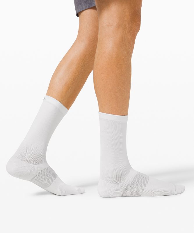 Calcetines Lululemon Power Stride Crew Sock 2 Pack Hombre Blancos | 86031-JIQE