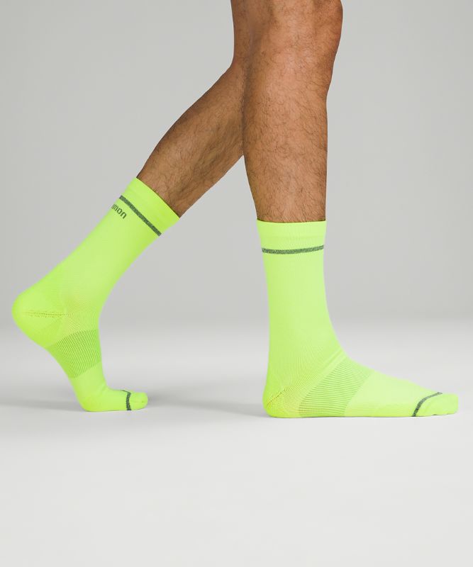 Calcetines Lululemon Power Stride Crew Sock 2P Hombre Amarillos Blancos | 08974-UPIN