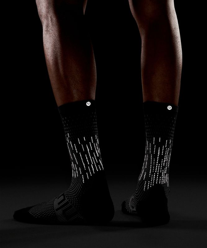 Calcetines Lululemon Power Stride Crew Sock Ref Hombre Negros | 68172-COQI