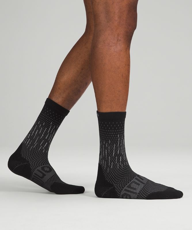 Calcetines Lululemon Power Stride Crew Sock Ref Hombre Negros | 68172-COQI