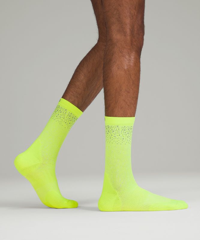 Calcetines Lululemon Power Stride Crew Sock Refl Hombre Amarillos | 70951-QRUP