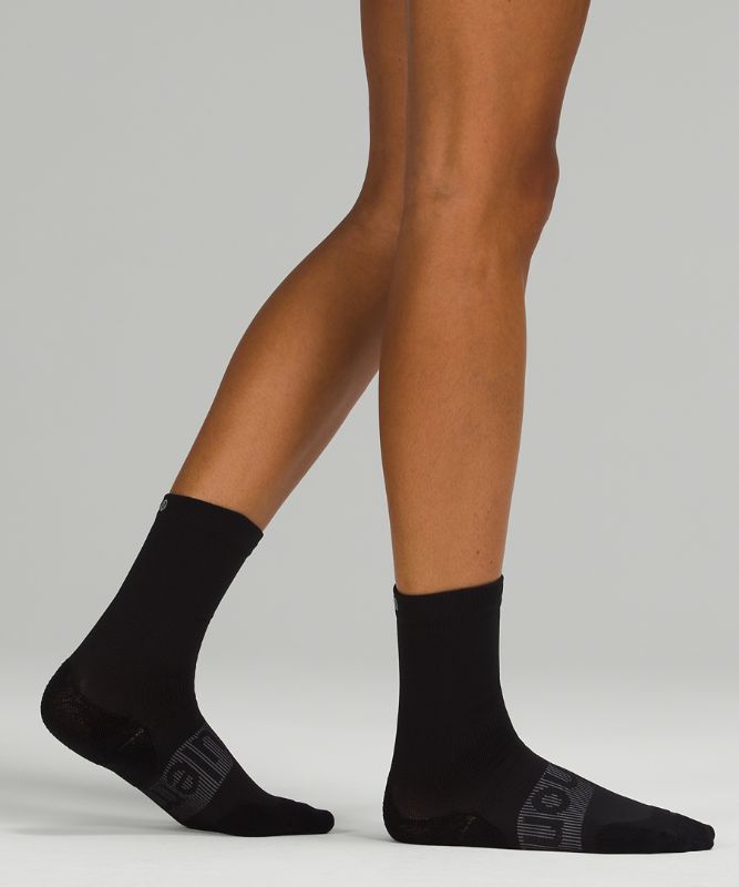 Calcetines Lululemon Power Stride Crew Sock 2 Pack Mujer Negros | 42308-HGWP