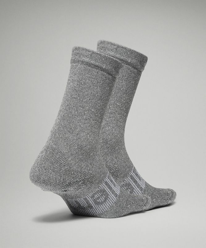 Calcetines Lululemon Power Stride Crew Sock 2 Pack Mujer Grises Oscuro | 48615-FSIE