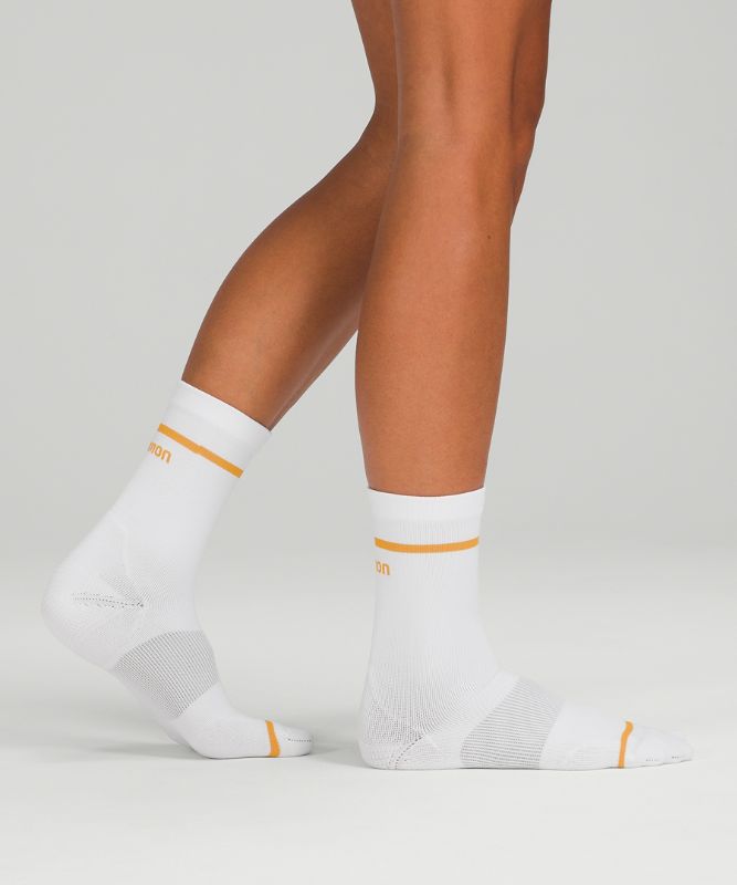 Calcetines Lululemon Power Stride Crew Sock 2 Pack Stripe Mujer Blancos | 12068-RGJI