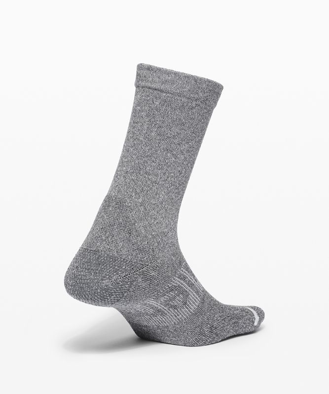 Calcetines Lululemon Power Stride Crew Sock Anti-Stink Mujer Grises Oscuro | 06847-VLWF