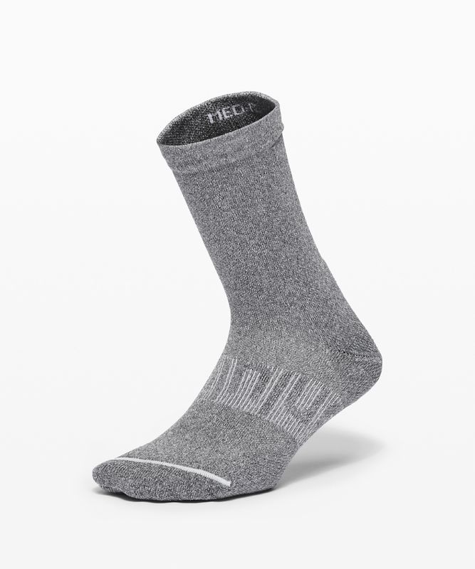 Calcetines Lululemon Power Stride Crew Sock Anti-Stink Mujer Grises Oscuro | 06847-VLWF