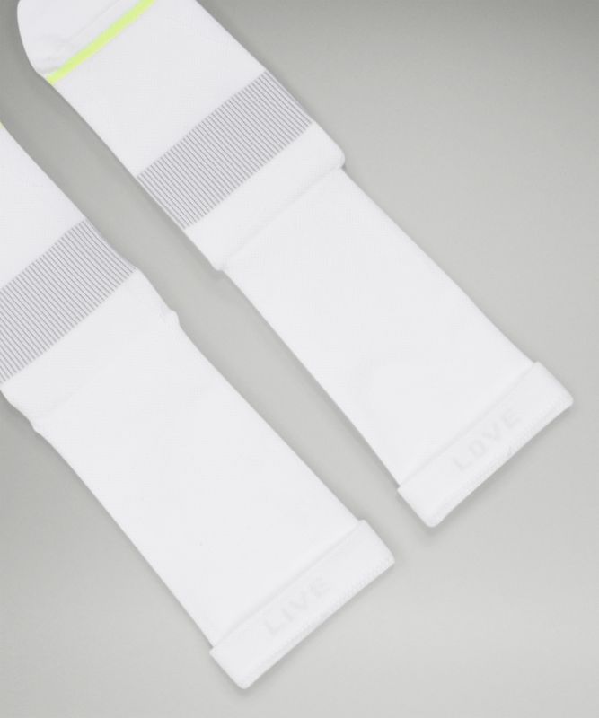 Calcetines Lululemon Power Stride Crew Sock Stripe 2 Pack Mujer Verde Menta Amarillos | 76958-UPJS