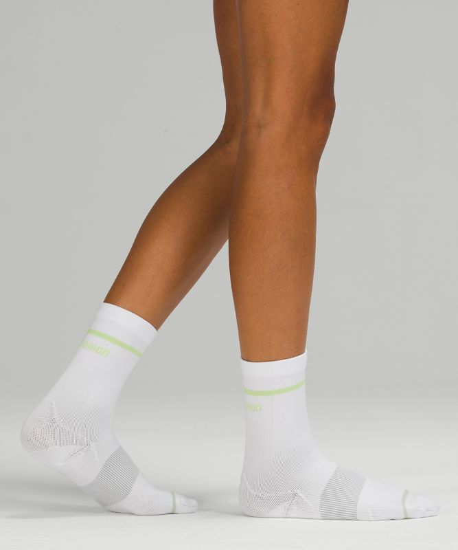 Calcetines Lululemon Power Stride Crew Sock Stripe 2 Pack Mujer Verde Menta Amarillos | 76958-UPJS