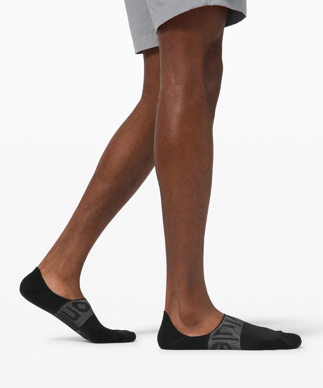 Calcetines Lululemon Power Stride No-Show Sock with Active Grip 3 Pack Hombre Negros | 13964-VPAR