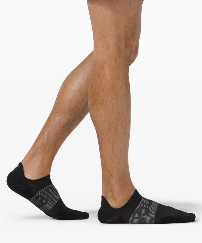 Calcetines Lululemon Power Stride Tab Sock Hombre Negros | 90561-KRFC