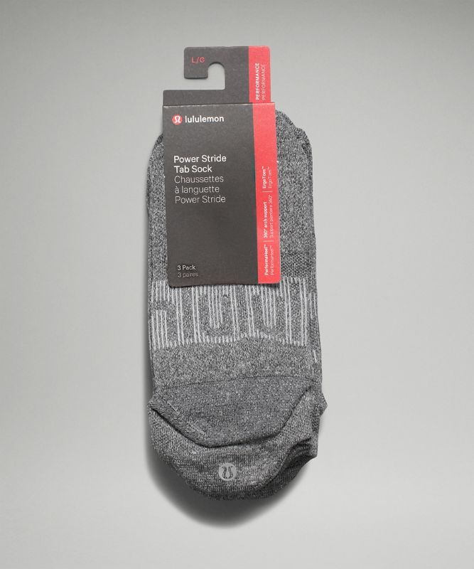 Calcetines Lululemon Power Stride Tab Sock 3 Pack Hombre Grises Grises Grises | 56948-CWIZ