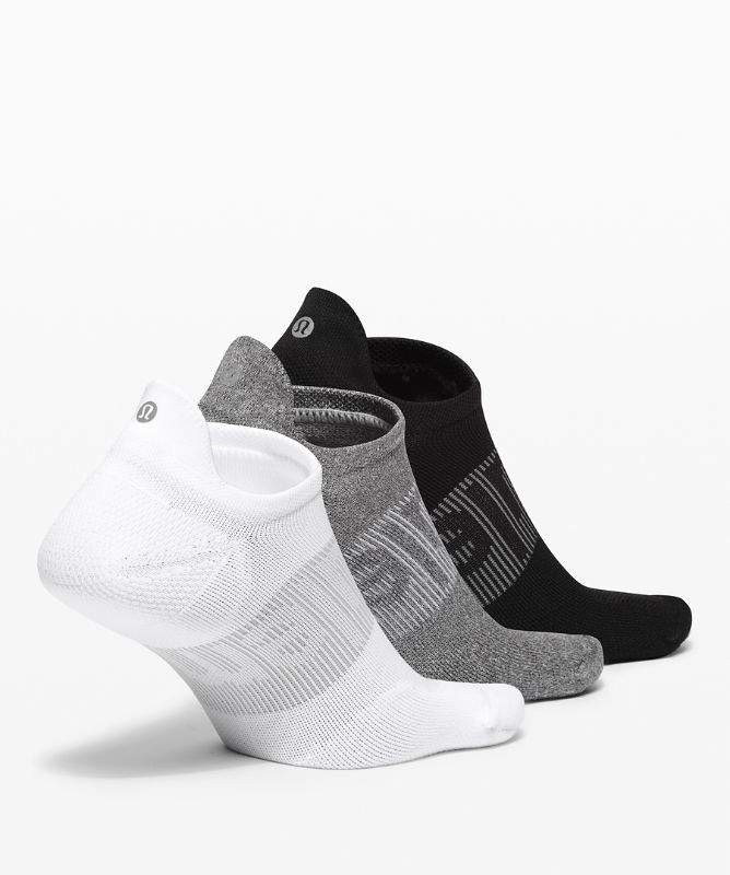 Calcetines Lululemon Power Stride Tab Sock 3 Pack Hombre Blancos Grises Negros | 68793-KNEF