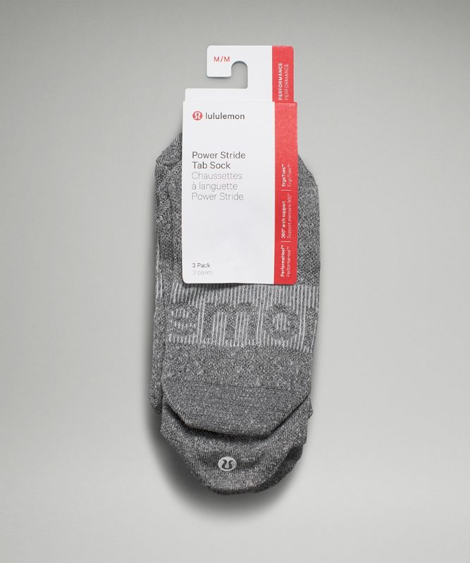 Calcetines Lululemon Power Stride Tab Sock 3 Pack Mujer Grises Grises Grises | 58426-QDLF