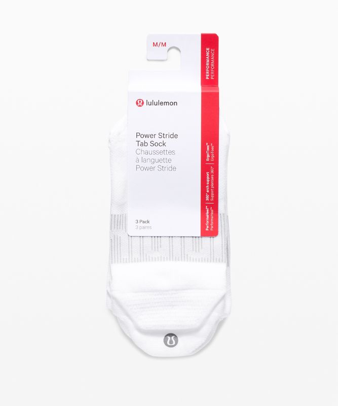 Calcetines Lululemon Power Stride Tab Sock 3 Pack Mujer Blancos | 41859-JBRM