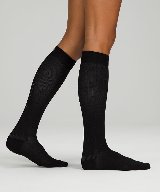 Calcetines Lululemon SeaWheeze MicroPillow Compression Run Sock Knee High Mujer Negros | 62859-AMEJ