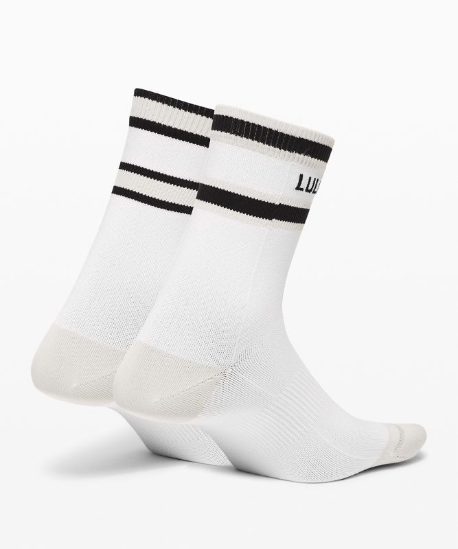 Calcetines Lululemon Tale To Tell Mid Crew Sock 2 Pack Mujer Blancos Negros | 53718-HRYK