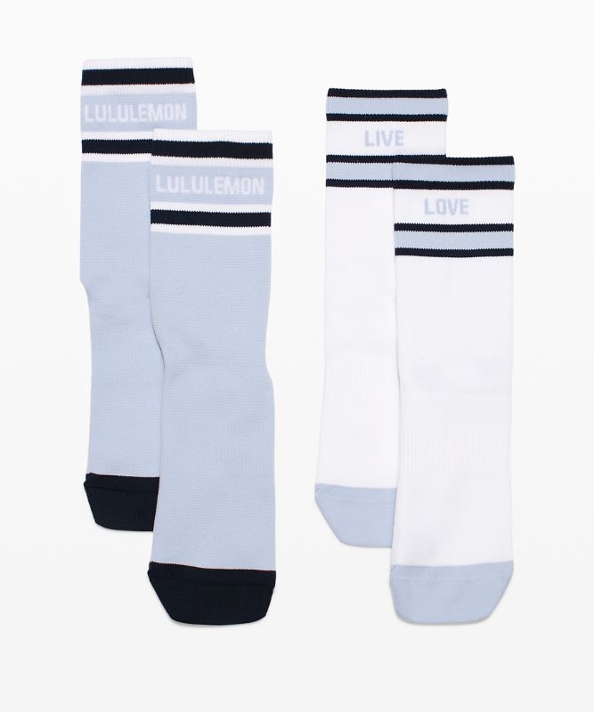 Calcetines Lululemon Tale To Tell Quarter Sock 2 Pack Mujer Blancos Azules Beige Azul Marino | 85120-NZIE