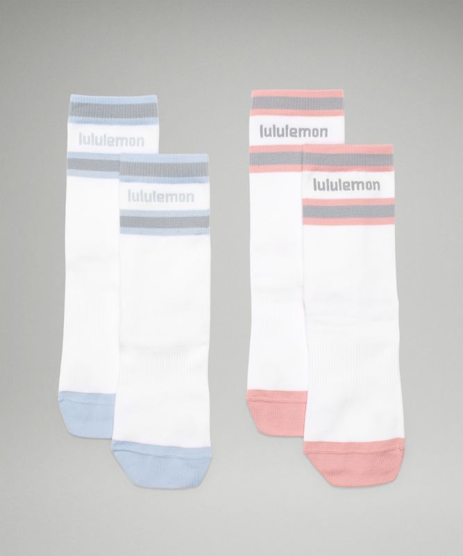 Calcetines Lululemon Tale To Tell Quarter Sock 2 Pack Mujer Blancos Rosas Azules Beige | 24650-YDSX