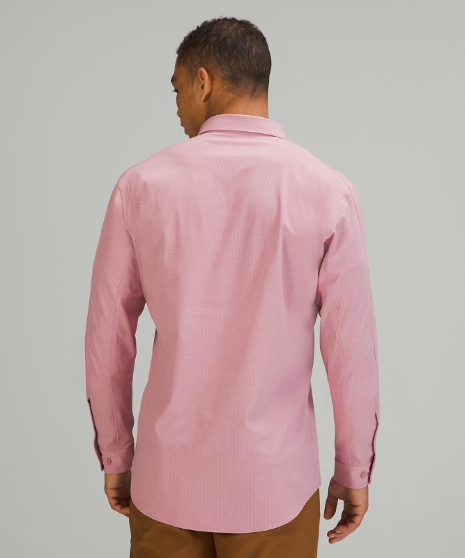 Camisa Lululemon Airing Easy Long Sleeve Button Up Shirt Ventlight Mesh Hombre Rosas Grises Marrom | 61589-GBVK