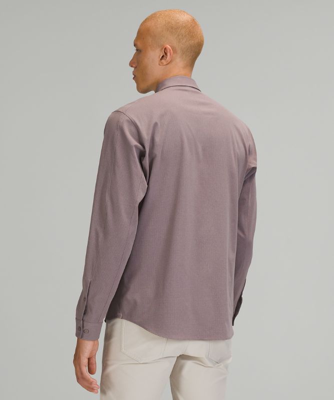 Camisa Lululemon Airing Easy Long Sleeve Button Up Shirt Ventlight Mesh Hombre Lunar Rock | 52180-TCJA