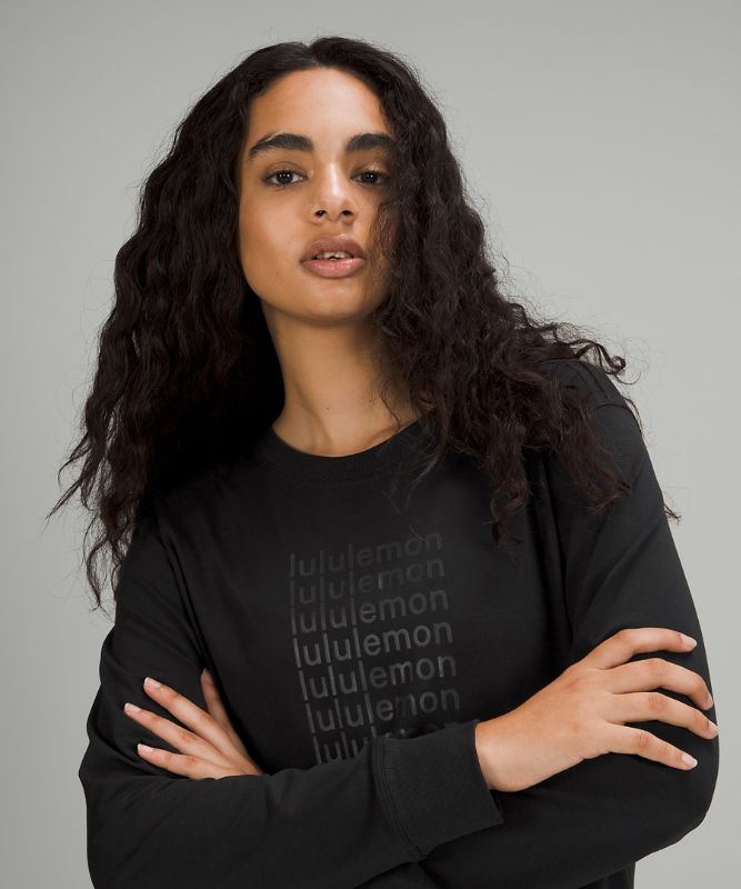 Camisa Lululemon All Yours Graphic Long Sleeve Shirt Mujer Negros | 57941-YGBJ