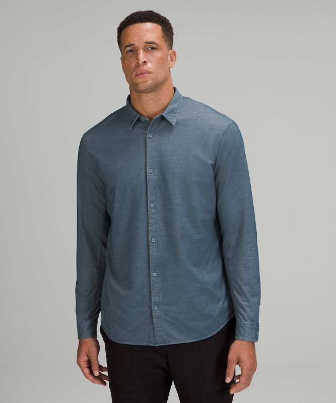 Camisa Lululemon Commission Long Sleeve Shirt Hombre Azules | 20597-DVRB