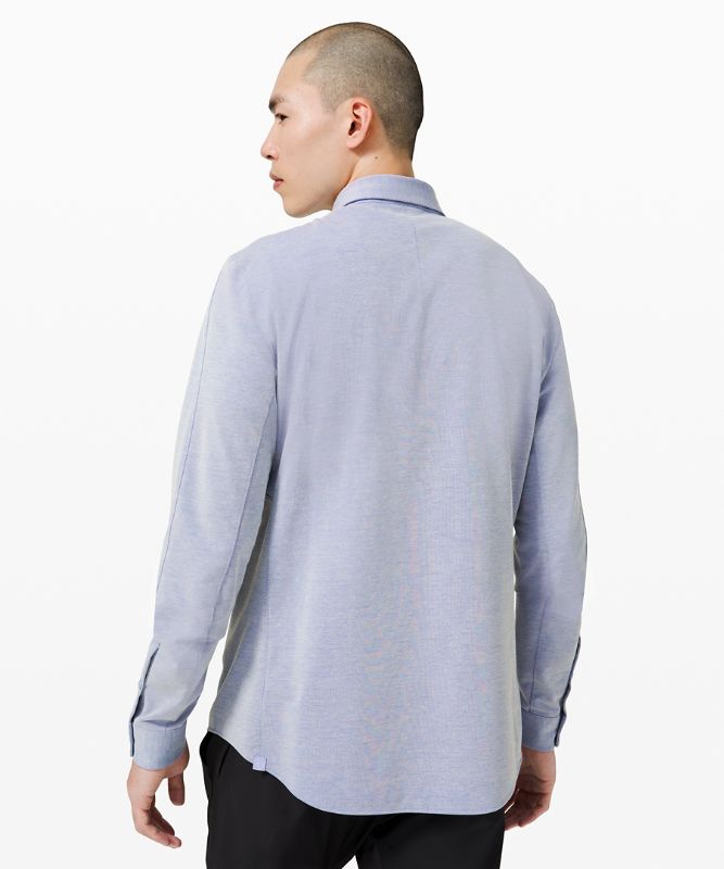 Camisa Lululemon Commission Long Sleeve Shirt Hombre Azules Blancos | 02369-GHCF