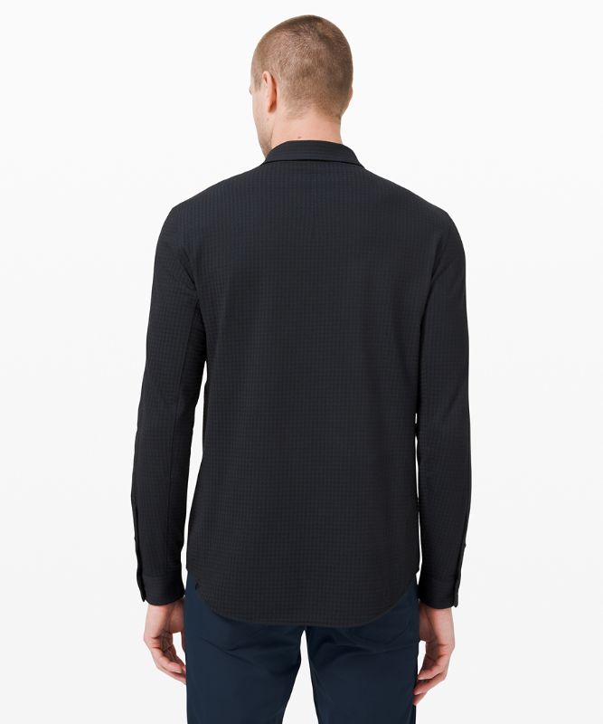 Camisa Lululemon Commission Long Sleeve Shirt Hombre Azul Marino Negros | 69248-AEBQ