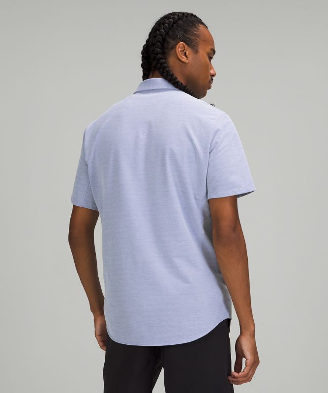 Camisa Lululemon Commission Short Sleeve Shirt Hombre Azules Blancos | 29347-HXRC