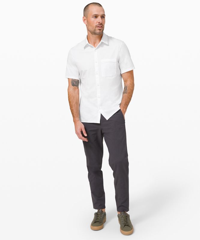 Camisa Lululemon Commission Short Sleeve Shirt Hombre Blancos | 30812-TZCV