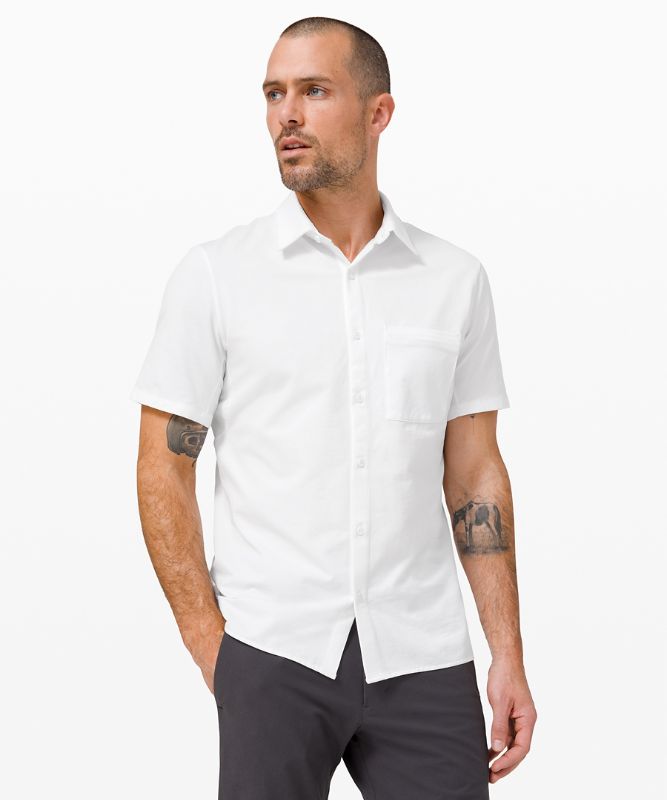 Camisa Lululemon Commission Short Sleeve Shirt Hombre Blancos | 30812-TZCV