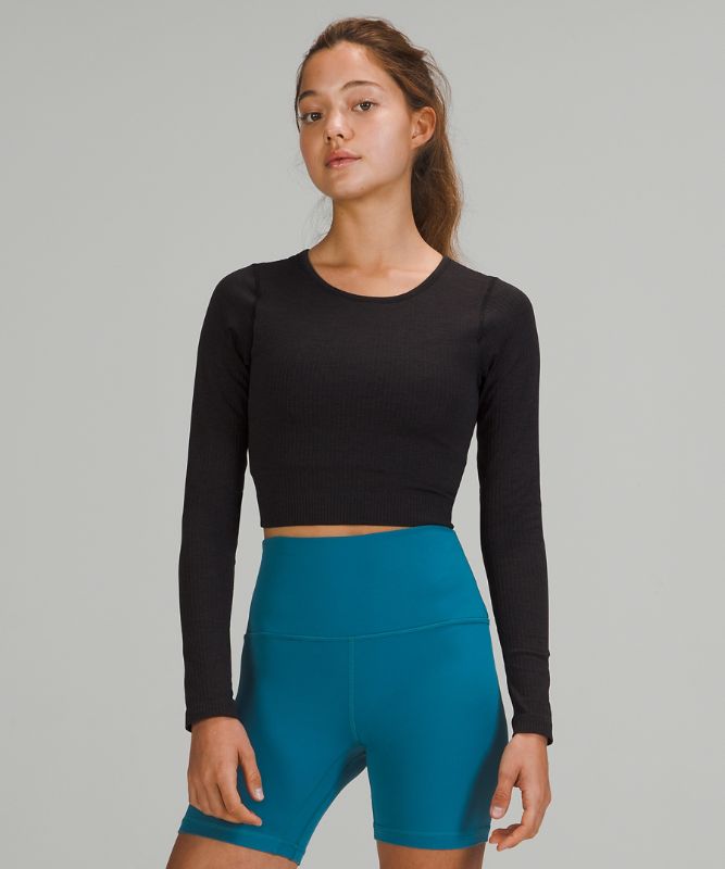 Camisa Lululemon Ebb to Street Long Sleeve Shirt Mujer Negros | 69543-ZFET