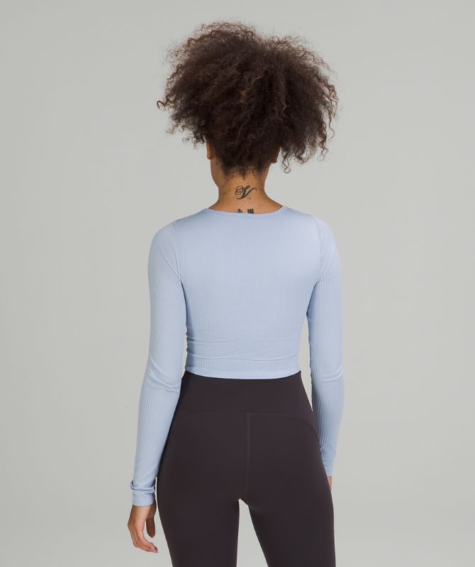 Camisa Lululemon Ebb to Street Long Sleeve Shirt Mujer Azules Beige | 04627-MSFN