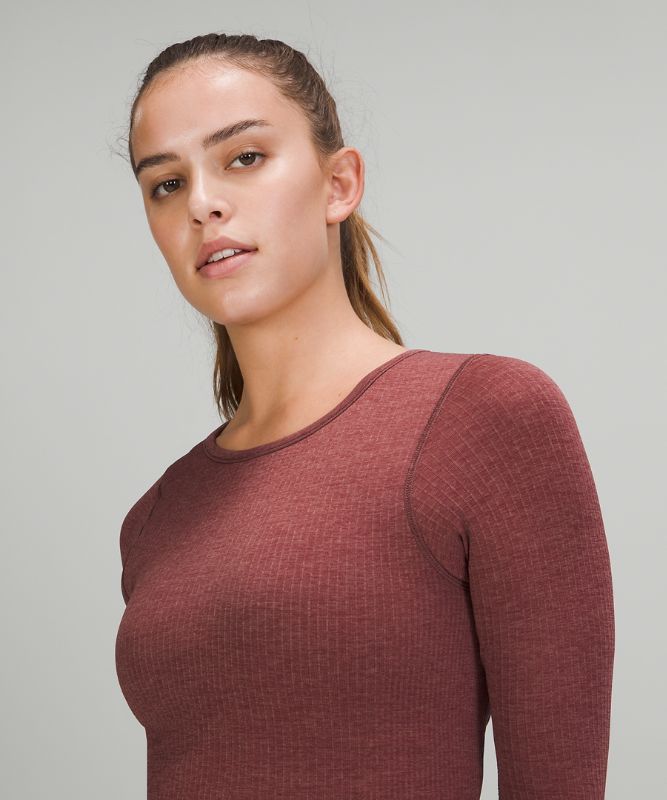 Camisa Lululemon Ebb to Street Long Sleeve Shirt Mujer Rojos | 28975-NRVP