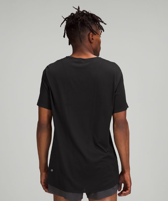 Camisa Lululemon Fast and Free Short Sleeve Shirt Breathe Hombre Negros | 25091-WNDY