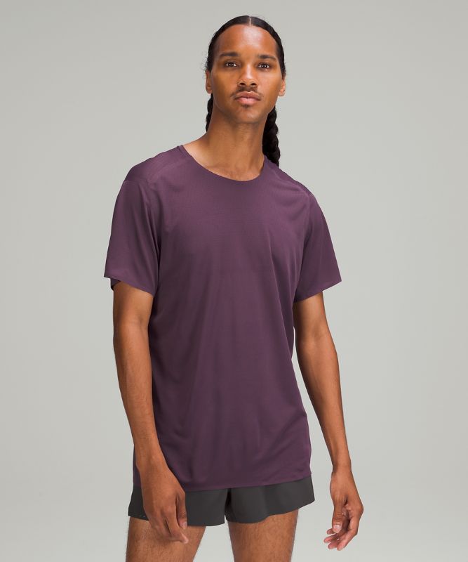 Camisa Lululemon Fast and Free Short Sleeve Shirt Breathe Hombre Morados | 80324-GASZ