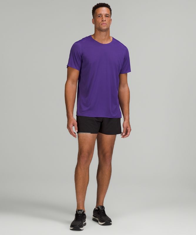 Camisa Lululemon Fast and Free Short Sleeve Shirt Breathe Hombre Morados | 49085-KCLJ