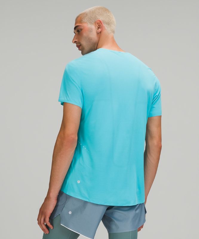 Camisa Lululemon Fast and Free Short Sleeve Shirt Breathe Hombre Turquesa | 32014-SVBC